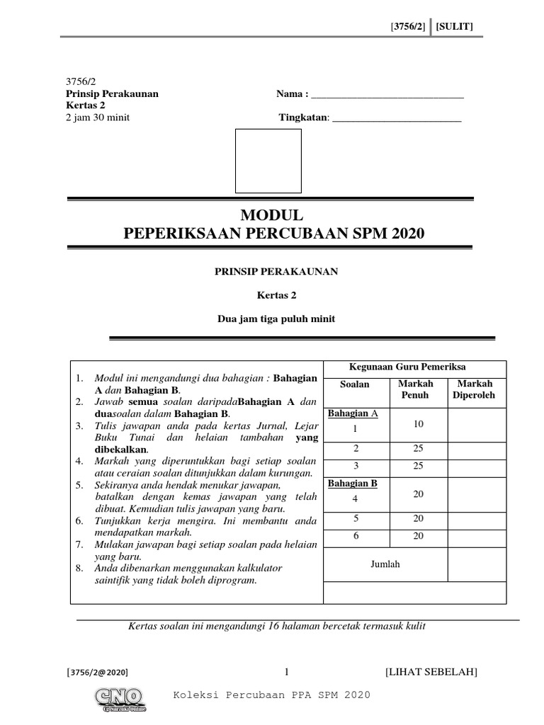 Bera Percubaan Spm 2020 3756 2 Pdf
