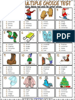 Winter Vocabulary Esl Multiple Choice Test For Kids
