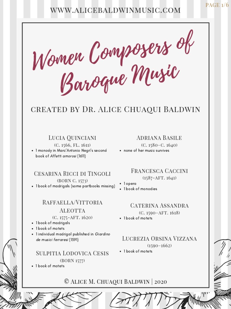Women Composers of Baroque Music PDF PDF Classical Music Common