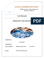 Lab Manuals Industrial Control System: Electrical Engineering Department