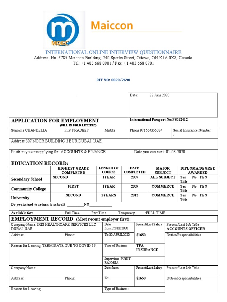 International Employment Application Guide | PDF | Leadership | Motivation