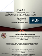 Definición y elementos de la obligación en