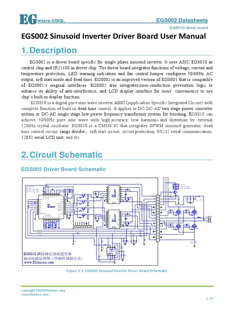 EGS002 SPWM Driver Board Datasheet PDF | PDF | Power Supply | Power ...