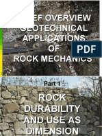 GEOTECHNICAL APPLICATIONS OF ROCK MECHANICS: PART 1