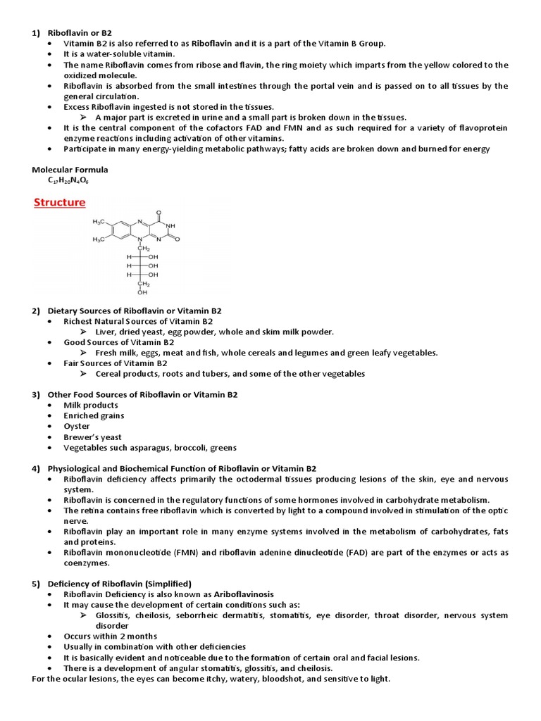 Riboflavin or B2 | PDF | Vitamin | Nutrition, image size:768x1024