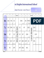 Typical School Timetable
