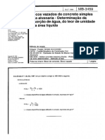 Determinação da absorção de água, umidade e área líquida de blocos vazados de concreto