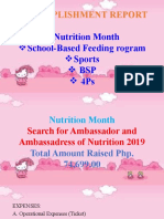 Accomplishment Report: Nutrition Month School-Based Feeding Rogram Sports BSP 4Ps