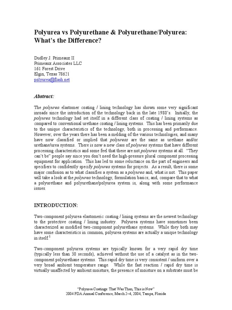 Polyurea Vs Polyurethane & Polyurethane Polyurea What's The Difference
