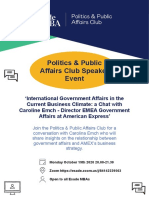 Politics & Public Affairs Club Speaker Event