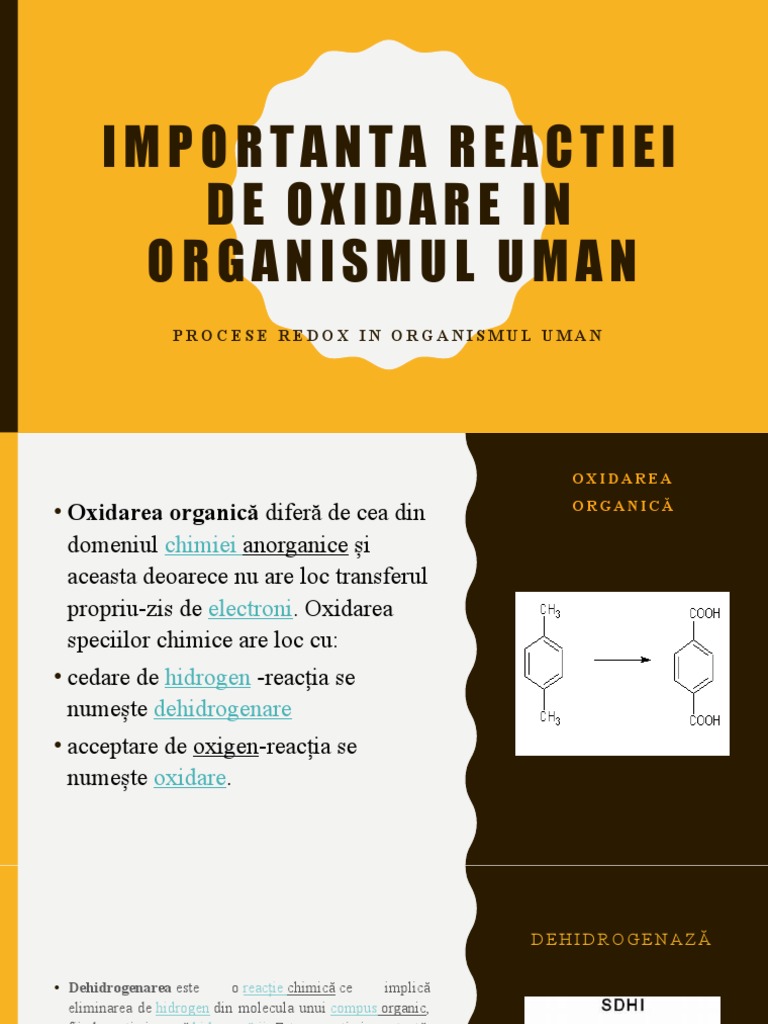 Importanta Reactiei de Oxidare in Organismul Uman | PDF