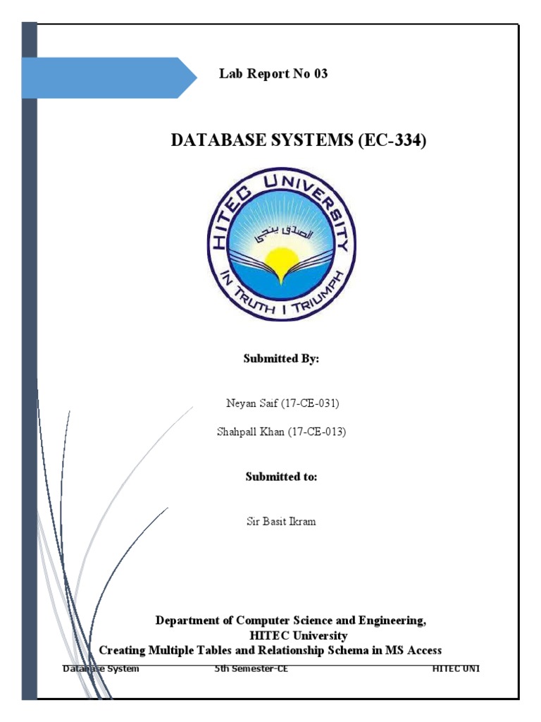 DBS Lab - 003 | PDF | Relational Database | Microsoft Access