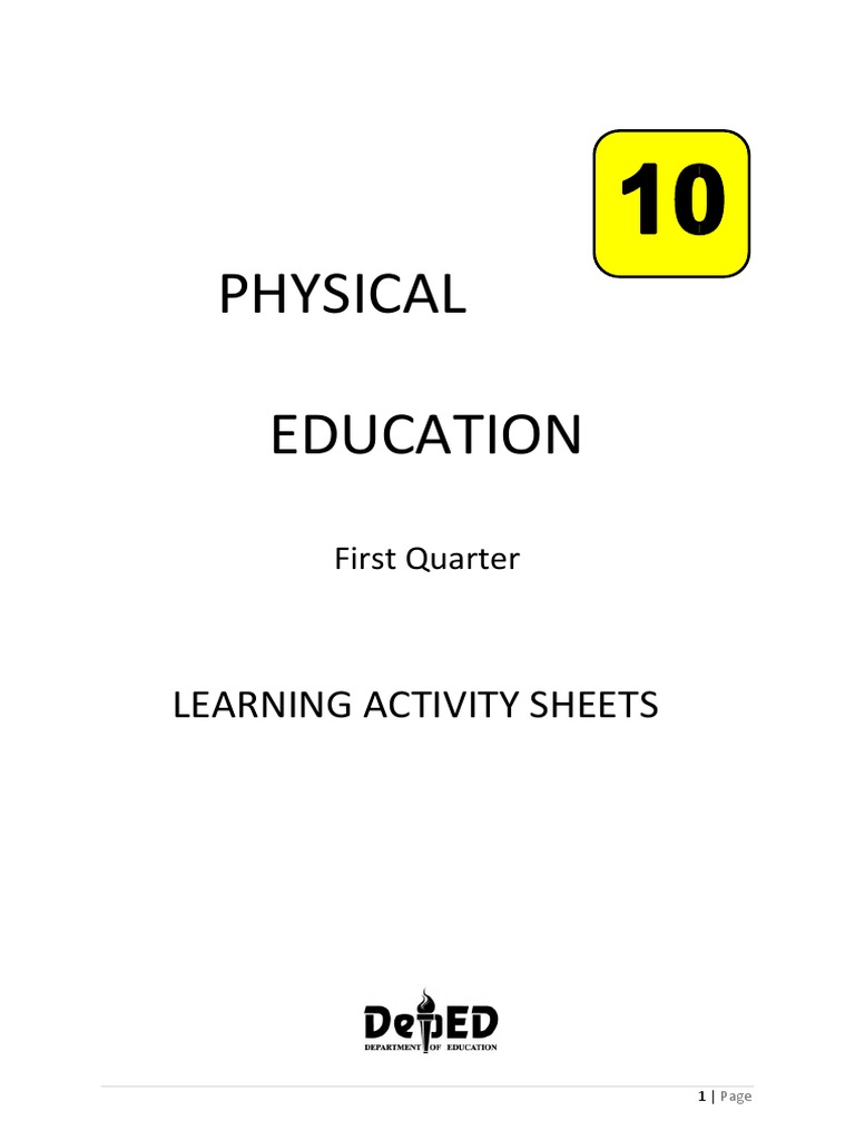 Grade 10 PE LAS | PDF | Psychological Concepts | Human Nature