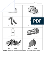 Taste test worksheet with answer key