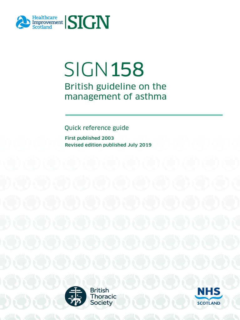 BTS - SIGN Asthma Guideline Quick Reference Guide 2019 | PDF | Asthma ...