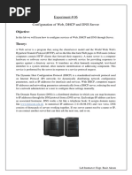 Experiment # 06 Configuration of Web, DHCP and DNS Server: Objective