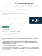 Multiplicación y división de números enteros