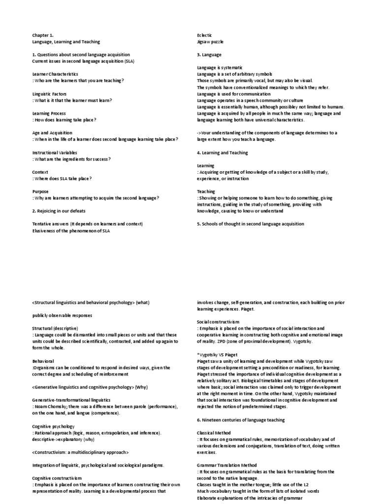 Second Language Acquisition Insights | PDF | Second Language | Second ...