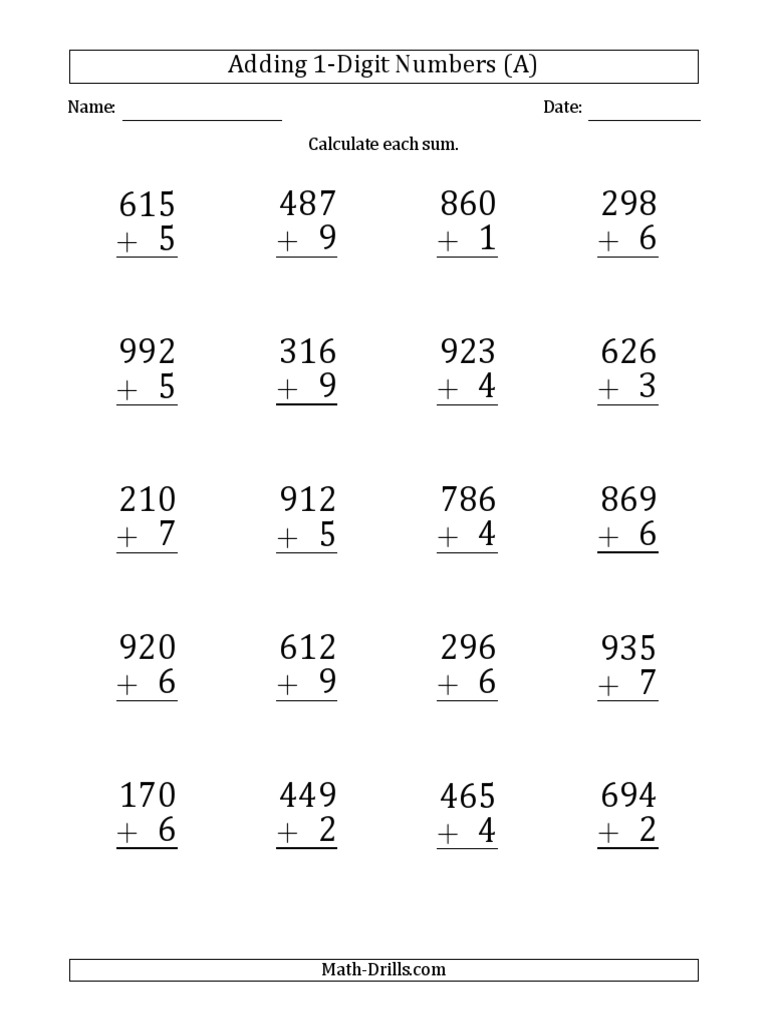 Beginner Math Addition Practice | PDF