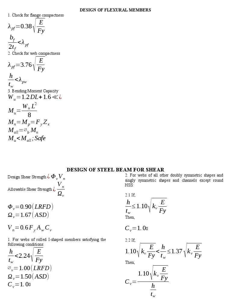 Design of Flexural Members PDF Buckling Civil Engineering