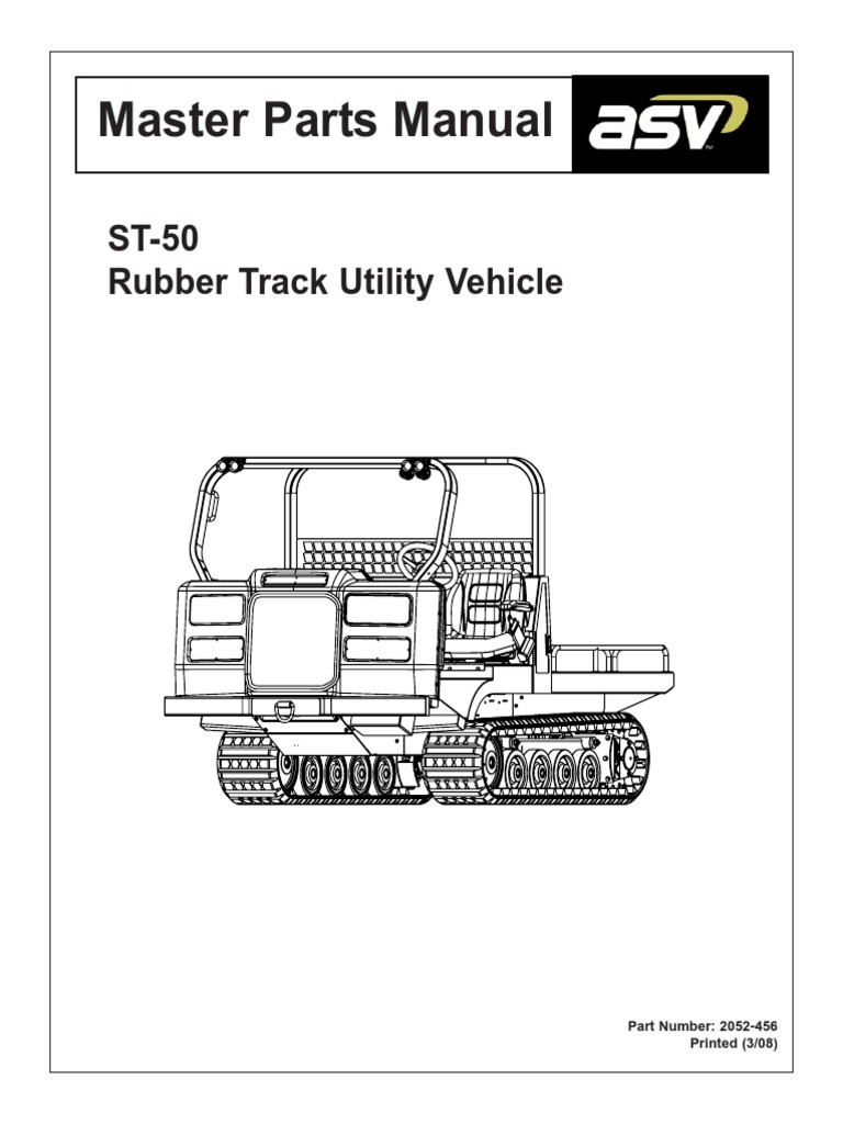 ASV ST50 Scout Tracked Utility Vehicle Parts Catalogue Manual PDF PDF