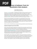 A Review of Software Tools For Quantitative Data Analysis