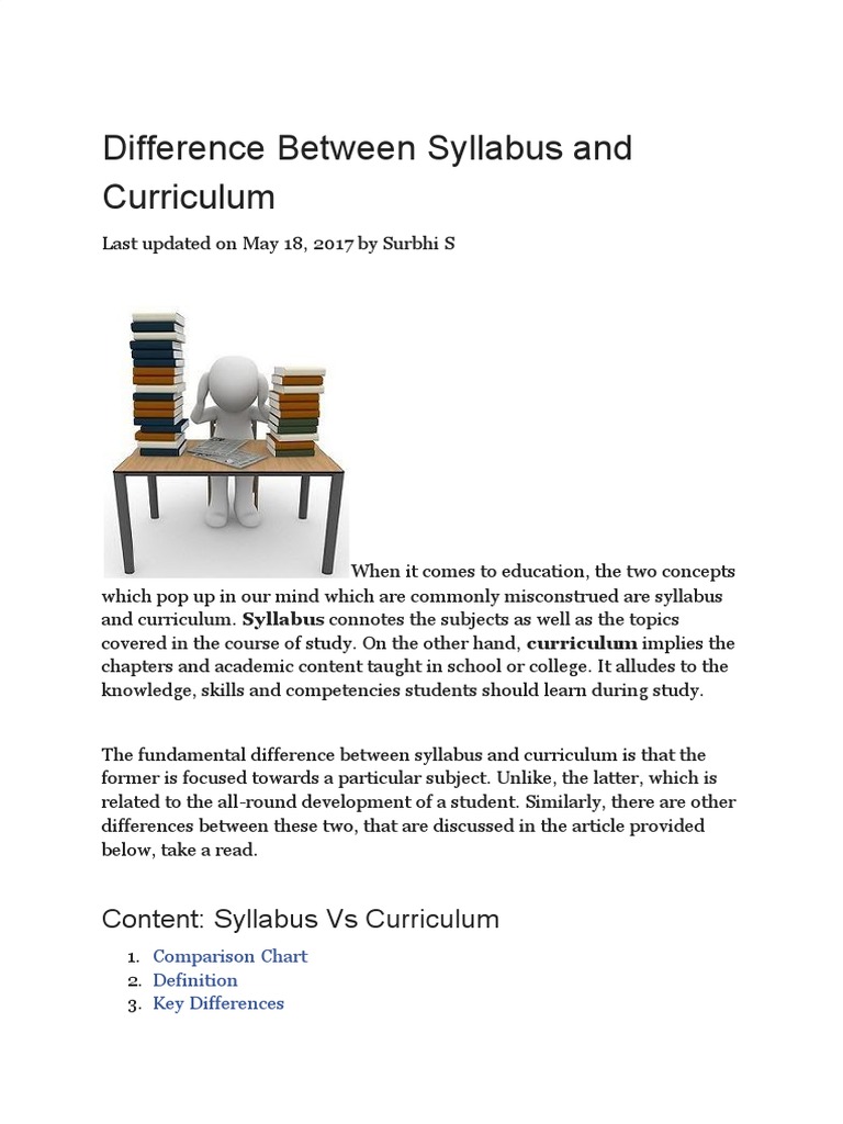 Diffrences Between Curruculum and Syllabus | PDF | Curriculum | Teachers