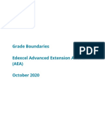 Grade Boundaries Edexcel Advanced Extension Award (AEA) October 2020