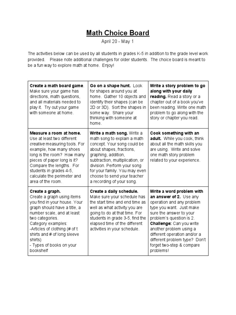 Engaging Math Activities for K-5 Students | PDF | Teaching Mathematics ...