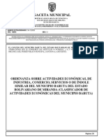 Ordenanza Sobre Actividades Económicas de Industria, Comercio, Servicios o de Indole Similares - Baruta 2020 PDF