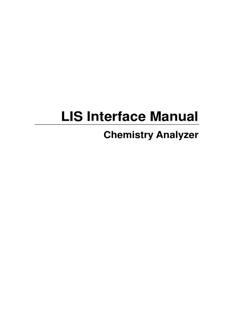 LIS Interface Manual for Chemistry Analyzers | PDF | Computer Science ...