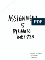 MEC420 Assignment 5 (Rotation About Fixed Axis) PDF