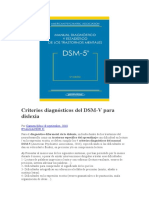 Criterios Diagnósticos Del DSMV Dislexia en Adultos
