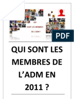 Qui Sont Les Membres de l'ADM en 2011 ? (Brouillons)