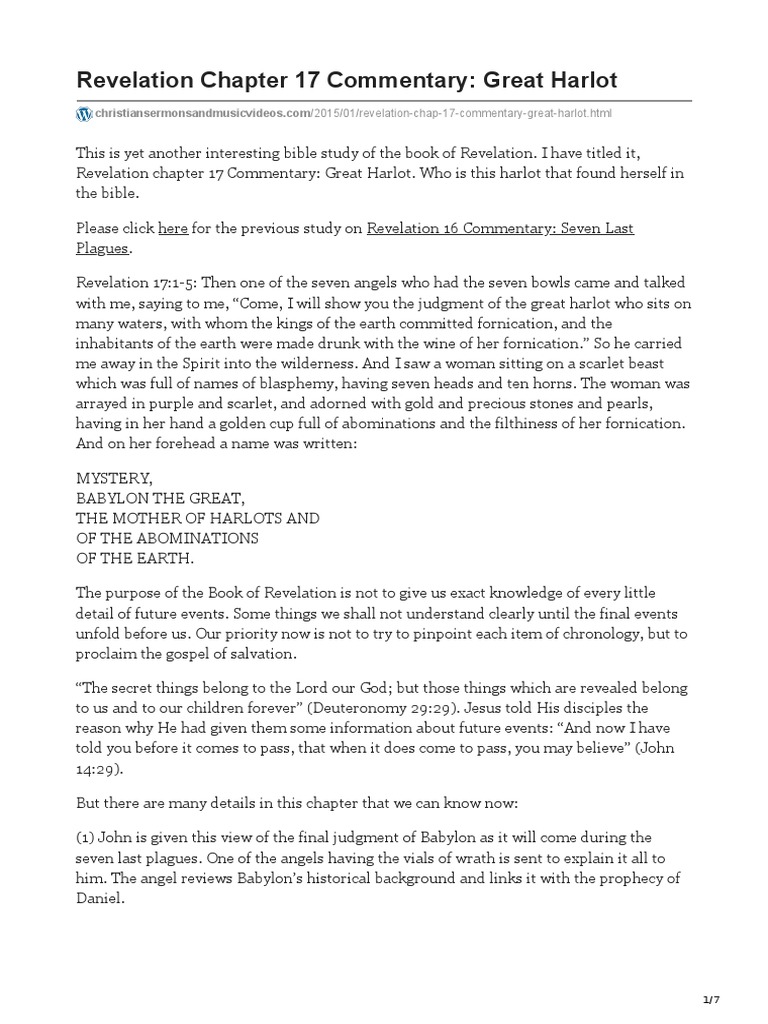 Revelation Chapter 17 Commentary