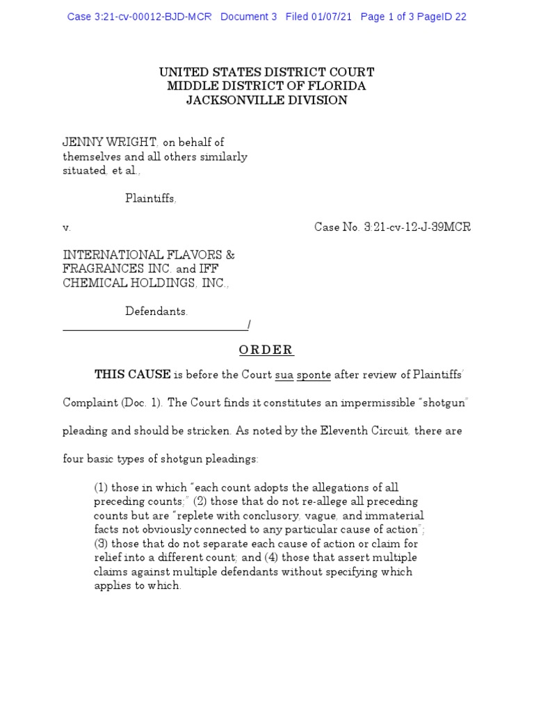 Civil Order PDF Pleading Complaint