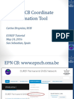 The EPN CB Coordinate Transformation Tool: Carine Bruyninx, ROB EUREF Tutorial May 24, 2016 San Sebastian, Spain
