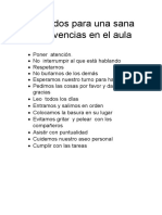 Acuerdos para Una Sana Convivencias en El Aula