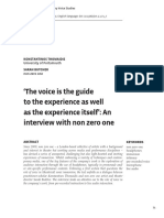The Voice Is The Guide To The Experience As Well As The Experience Itself' - An Interview With Non Zero One PDF