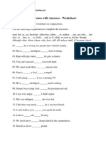 Conjunctions Exercises With Answers - Worksheet