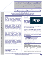 Compilation of Key GMP Requirements in Us and Japan For Tablet Manufacturing PDF