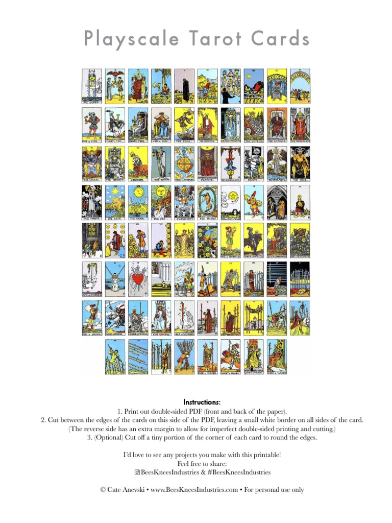 Playscale Tarot Cards PDF | PDF | Home & Garden for 78 Printable Tarot Cards Free
