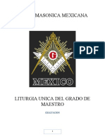 Orden Masónica Mexicana Liturgia Única del Grado de Maestro