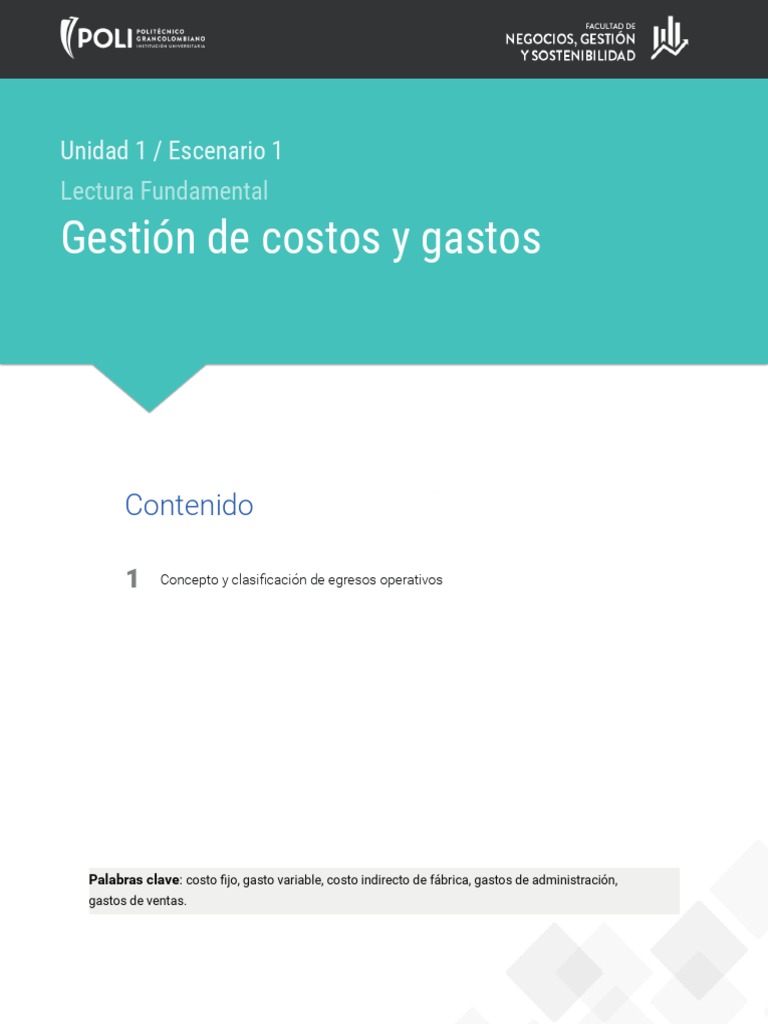 Clasificación de Costos y Gastos Empresariales | PDF | Costo | Empresas