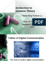 Introduction To Information Theory: Hsiao-Feng Francis Lu Dept. of Comm Eng. National Chung-Cheng Univ