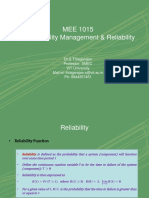 MEE 1015 Total Quality Management & Reliability
