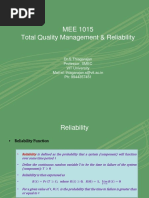 MEE 1015 Total Quality Management & Reliability