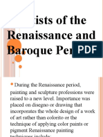 Artists of The Renaissance and Baroque Periods