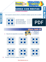 Crucigramas Con Restas para Tercer Grado de Primaria