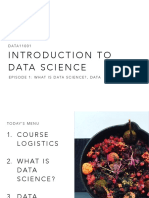 Introduction To Data Science: D ATA 1 1 0 0 1
